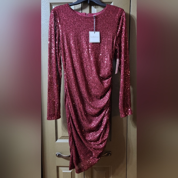 premier amour womens long sleeve sequin shift dress Premier Amour Dresses | Premier Amour, Womens, Burgundy, Sequined Dress Size 8 | Color: Red | Size: 8
